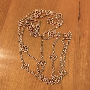 Kendra Scott long layering necklace in rose gold